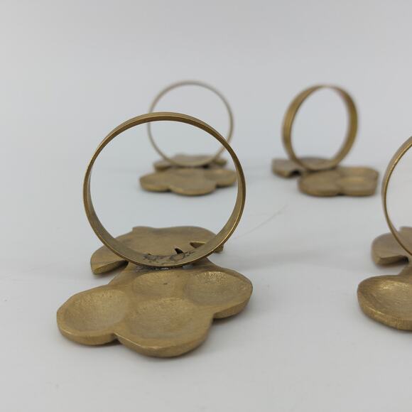 Cherry Leaf Napkin Rings Gold Tone Set of 6 Dining Home Thanksgiving - Picture 7 of 8